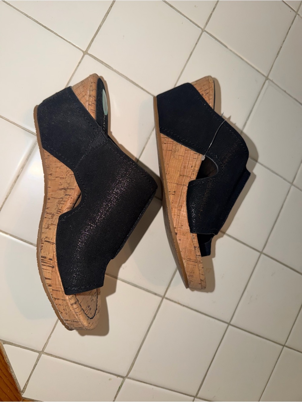 Women’s Cork Wedge Slide Sandals shoe heels travel holiday summer business sexy - Picture 5 of 8